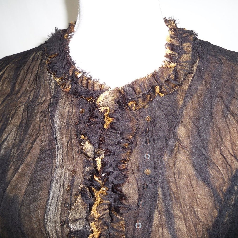 NWT Alice + Olivia S  Crinkled Sheer Tiger Jacket - Picture 3 of 6